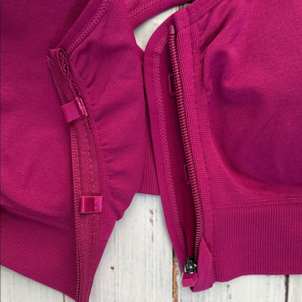 90 Degree By Reflex Fuchsia Front-Zip Racerback Sports Bra XL NWT - Picture 5 of 11